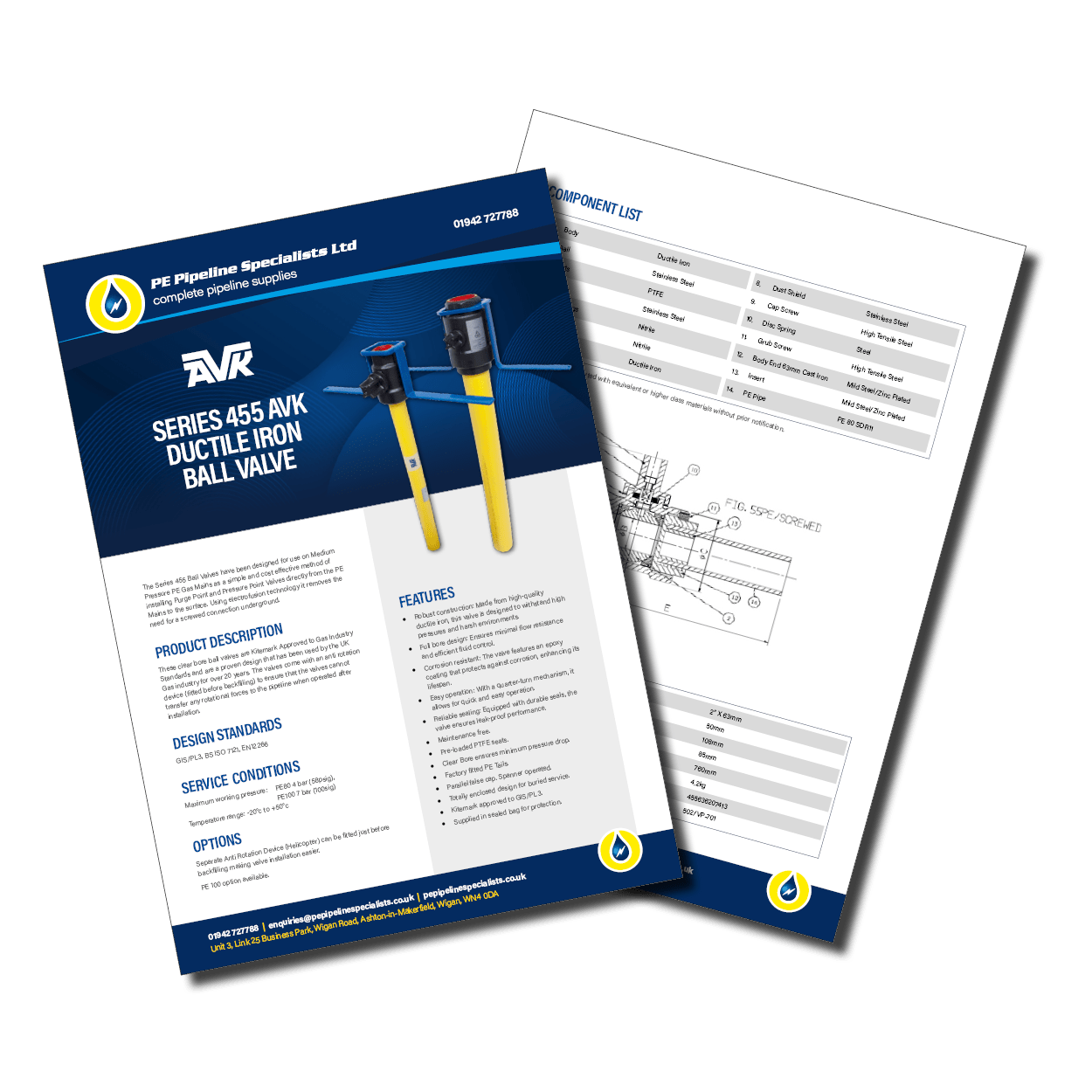 AVK Series 455 Ball Valve Datasheet Download