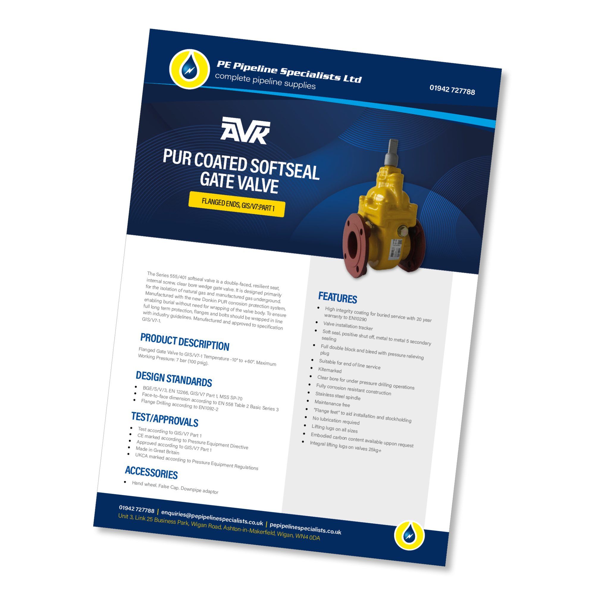 AVK Donkin Series 555 Ductile Iron Gate Valve Datasheet