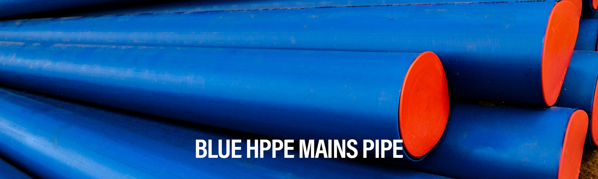 Blue HPPE mains pipes